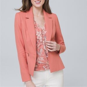 WHBM White House Black Market Luxe Suiting Jacket Blazer 8 Adobe Salmon Pink